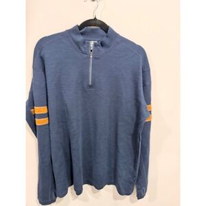 KÜHL 1/4 Zip Pullover  XXL Blue Mens EUC Performance Knit Striped Sleeves